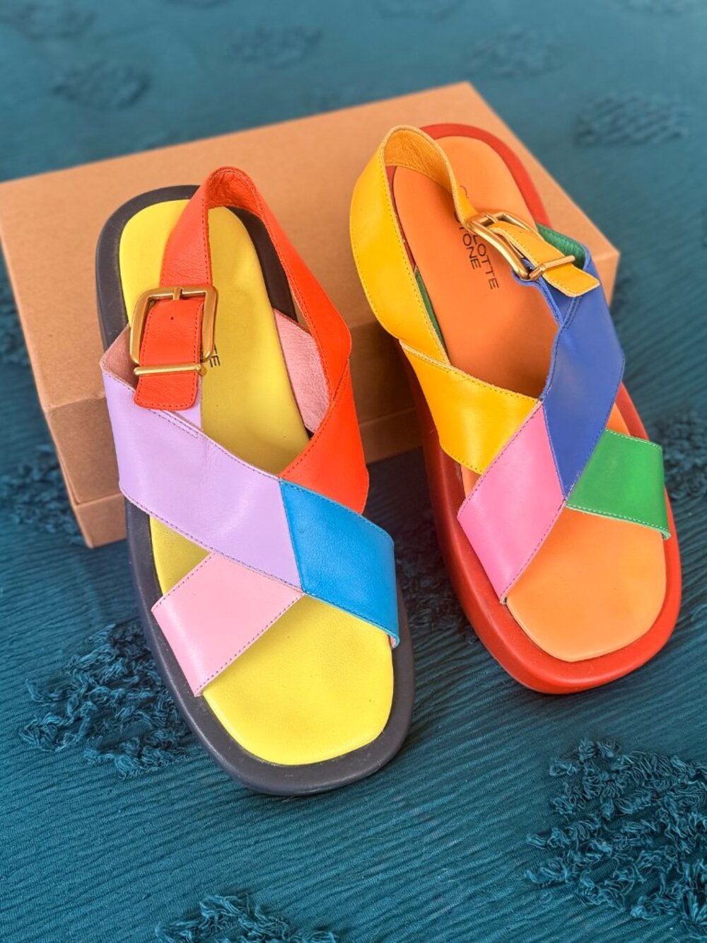 CHARLOTTE STONE Anto Slingback Chunky Sandals - Size 10 - Picture 10 of 12